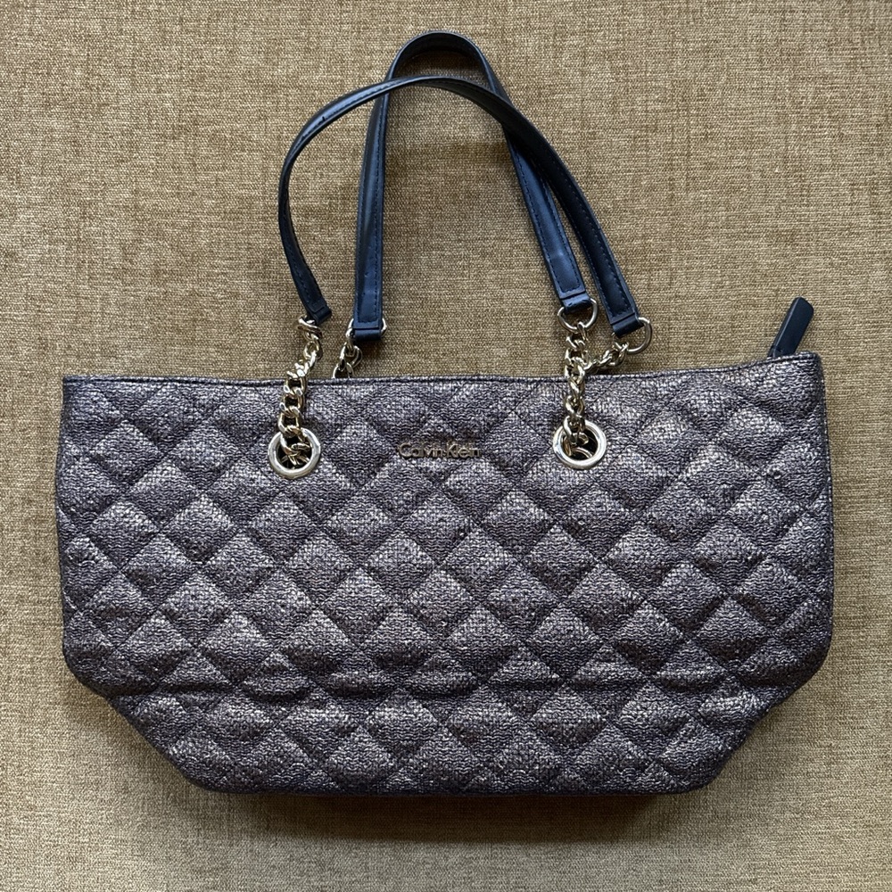 Calvin Klein Quilted Black Tote Bag